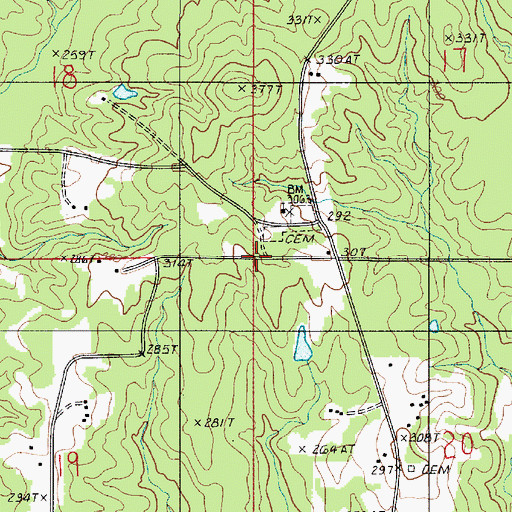 Topographic Map of Mount Pisgah School, LA