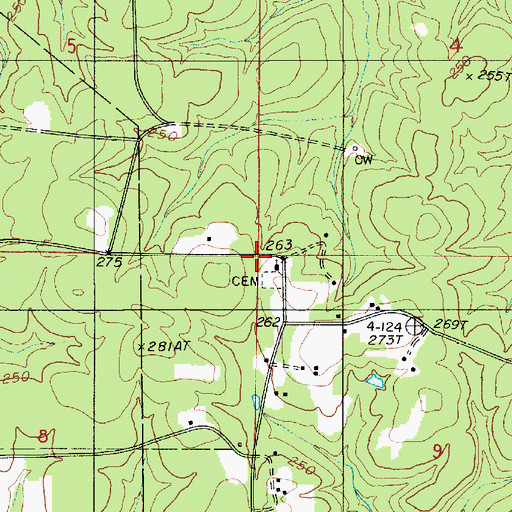 Topographic Map of Mount Sinai Church, LA