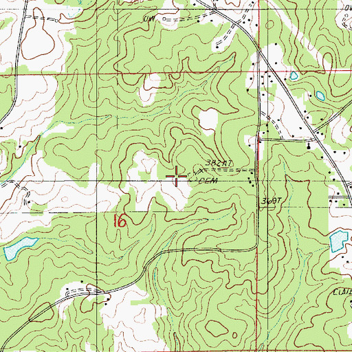 Topographic Map of New Pine Hill Cemetery, LA