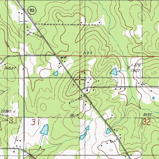 Topographic Map of New Ramah Church, LA