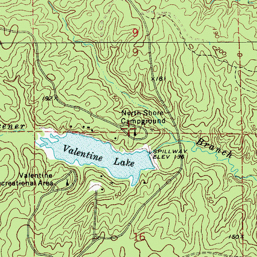 Topographic Map of North Shore Campground, LA
