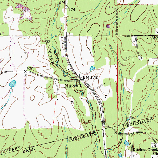 Topographic Map of Nugent, LA