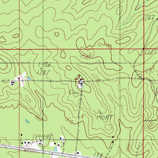 Topographic Map of Oak Ridge Church, LA