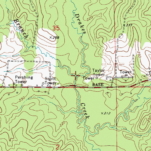 Topographic Map of Obanion Branch, LA