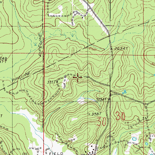 Topographic Map of Oil Field Church, LA