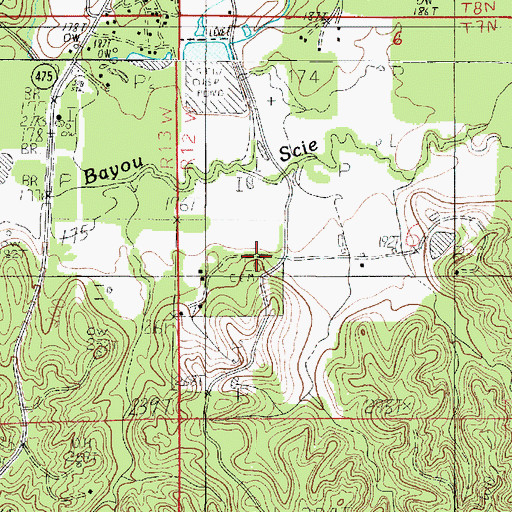 Topographic Map of Old Saint Joseph Cemetery, LA