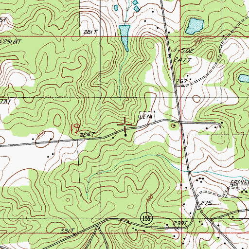 Topographic Map of Old Saline Church, LA