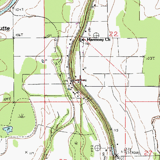 Topographic Map of Pace School, LA