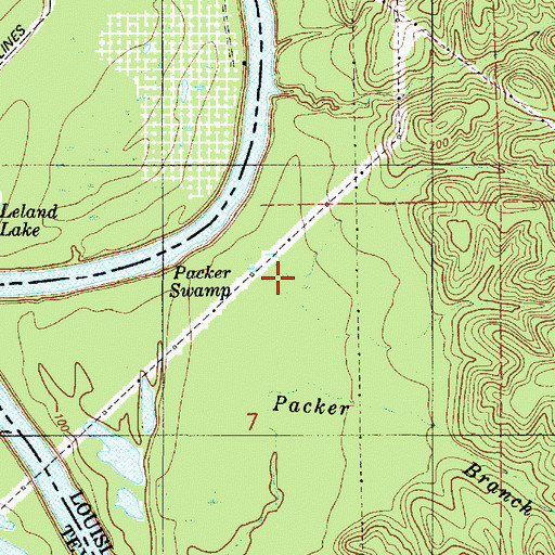 Topographic Map of Packer Swamp, LA