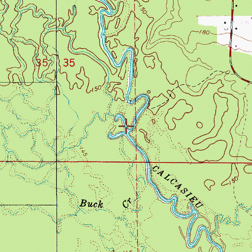 Topographic Map of Padget Branch, LA