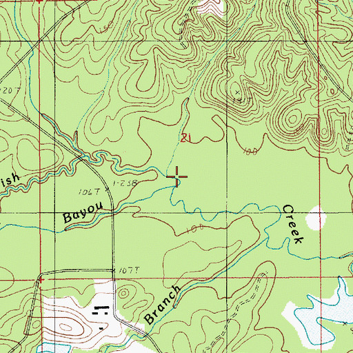 Topographic Map of Panther Bayou, LA