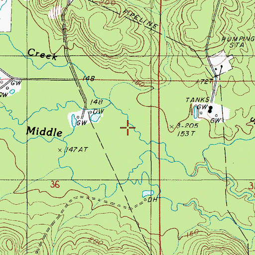 Topographic Map of Panther Creek, LA