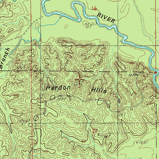 Topographic Map of Pardon Hills, LA