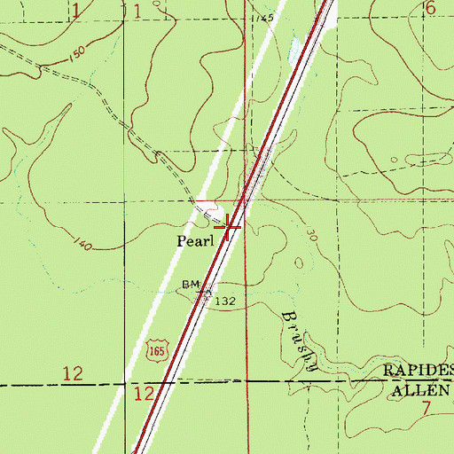 Topographic Map of Pearl, LA