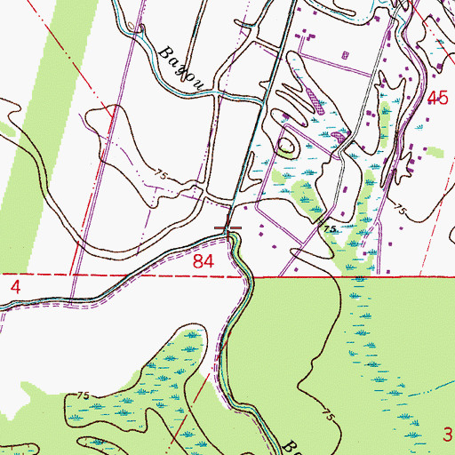 Topographic Map of Persimmon Bayou, LA