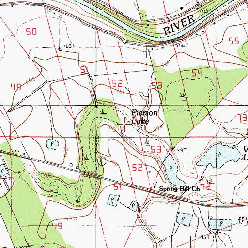 Topographic Map of Pierson Lake, LA