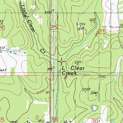 Topographic Map of Pin Branch, LA