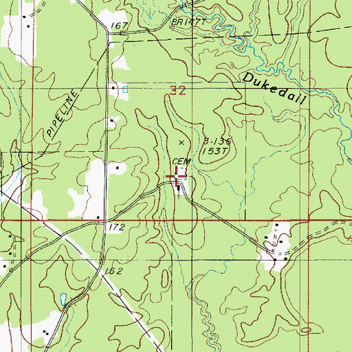 Topographic Map of Pine Grove Church, LA