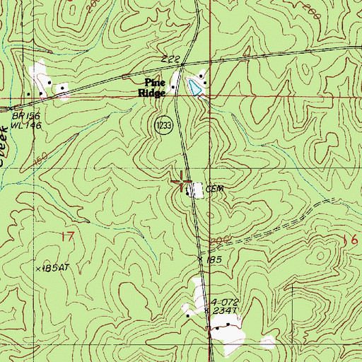 Topographic Map of Pine Ridge Church, LA