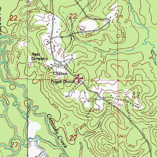 Topographic Map of Pisgah Church, LA
