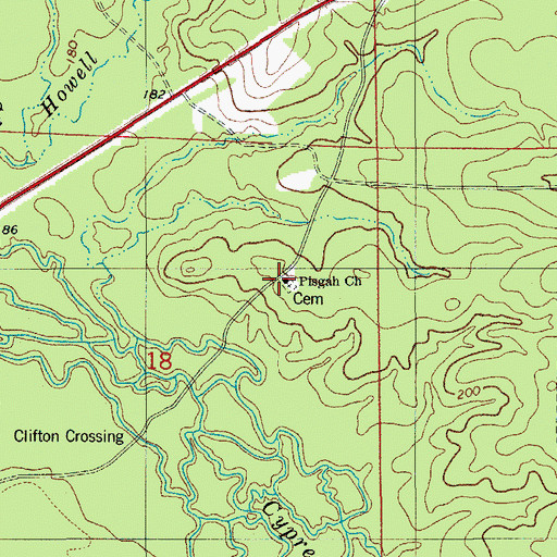 Topographic Map of Pisgah Church Cemetery, LA