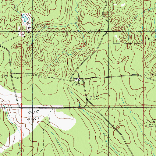 Topographic Map of Pleasant Hill Cemetery, LA