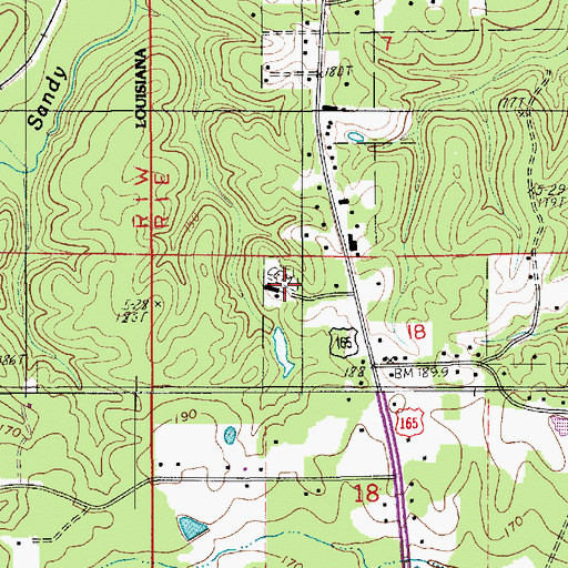 Topographic Map of Pleasant Hill Church, LA