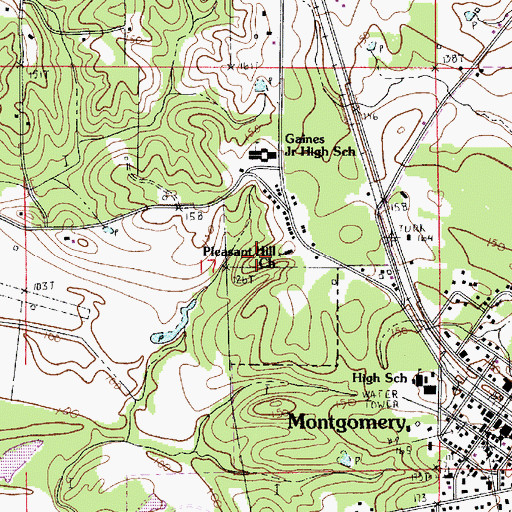 Topographic Map of Pleasant Hill Church, LA