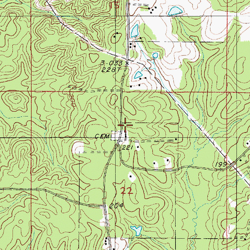Topographic Map of Pleasant Ridge School, LA