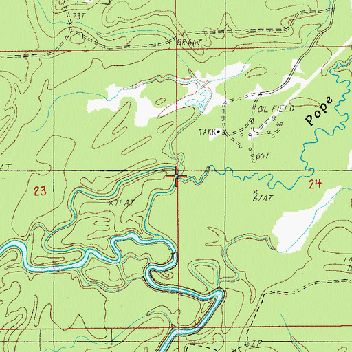 Topographic Map of Pope Creek, LA