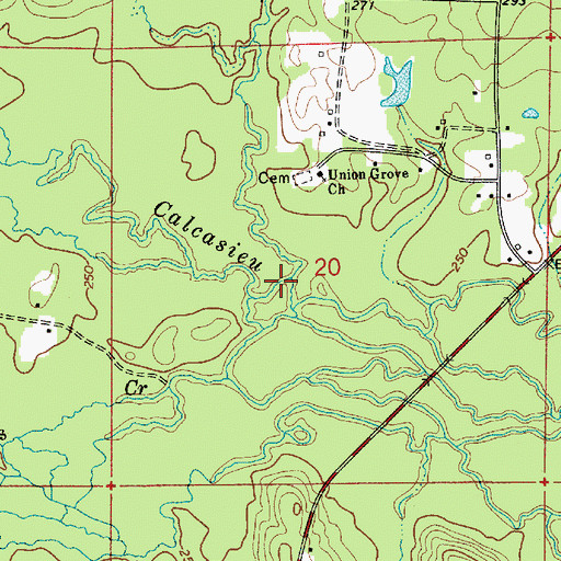 Topographic Map of Prairie Branch, LA