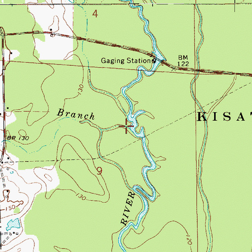 Topographic Map of Prairie Branch, LA