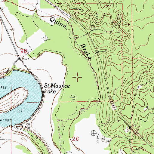 Topographic Map of Quinn Brake, LA