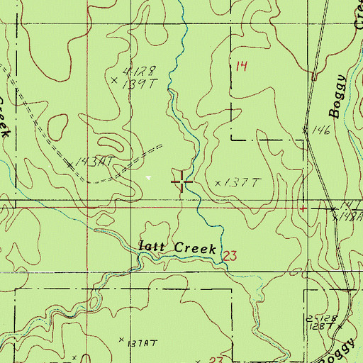 Topographic Map of Ratton Creek, LA