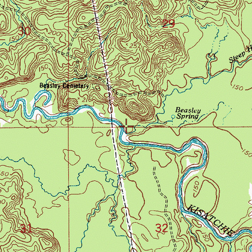 Topographic Map of Red Creek, LA