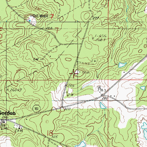 Topographic Map of Gordon Heritage Cemetery, LA