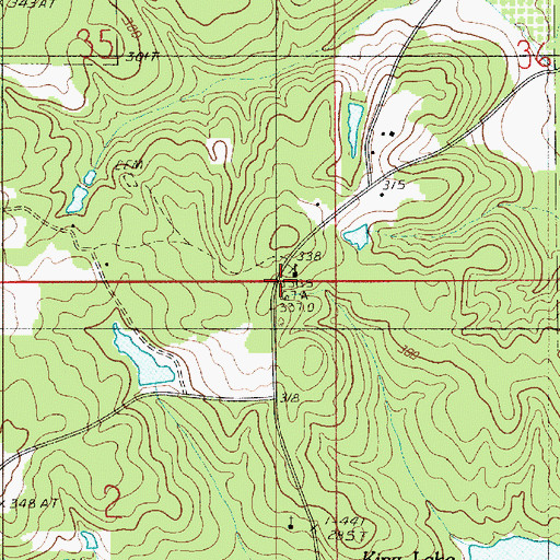 Topographic Map of Rising Star Church, LA