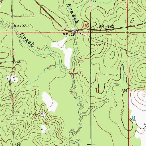 Topographic Map of Rocky Branch, LA