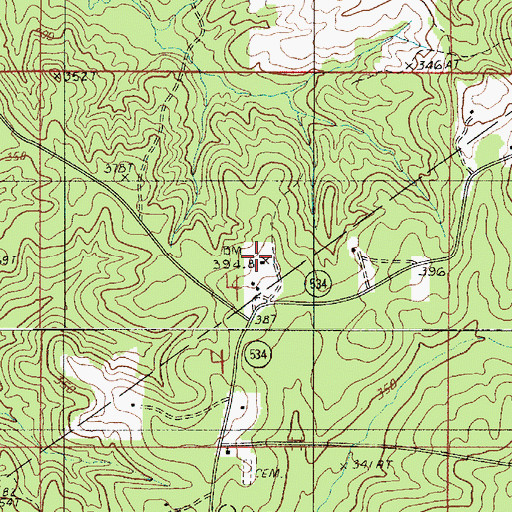 Topographic Map of Rocky Mountain School, LA