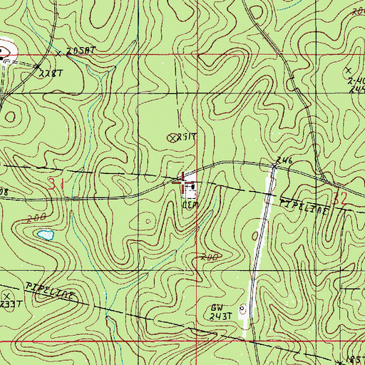Topographic Map of Saint John Church, LA
