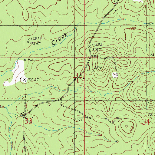 Topographic Map of Saint Johns Church, LA