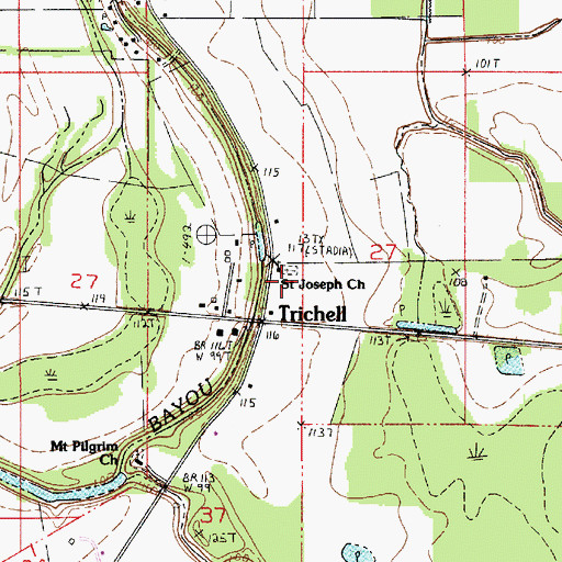 Topographic Map of Saint Joseph Church, LA