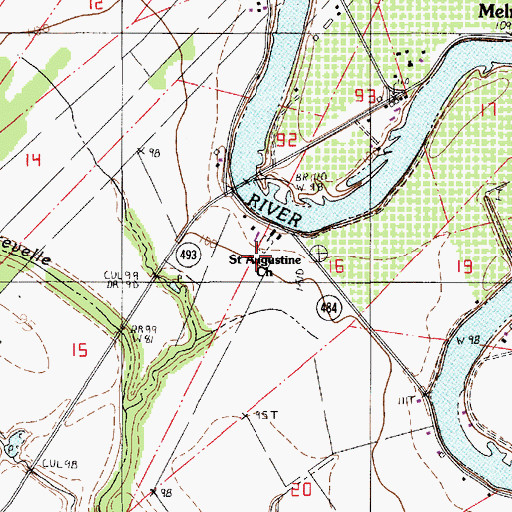 Topographic Map of Saint Josephs School, LA