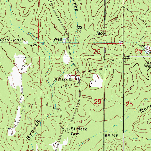 Topographic Map of Saint Mark Church, LA