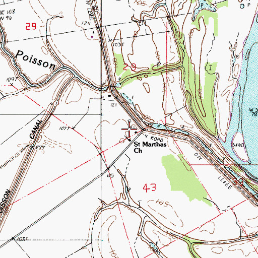 Topographic Map of Saint Marthas Church, LA