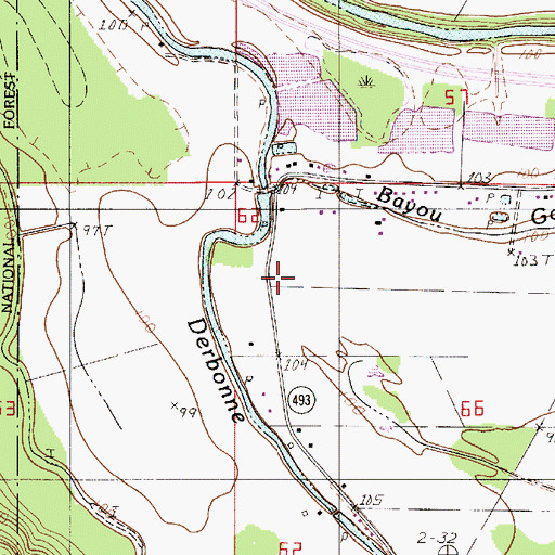 Topographic Map of Saint Marys Church, LA