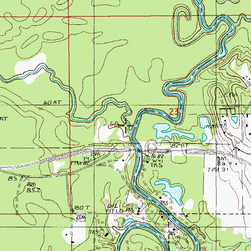 Topographic Map of Saline Creek, LA