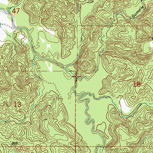 Topographic Map of Sampre Branch, LA