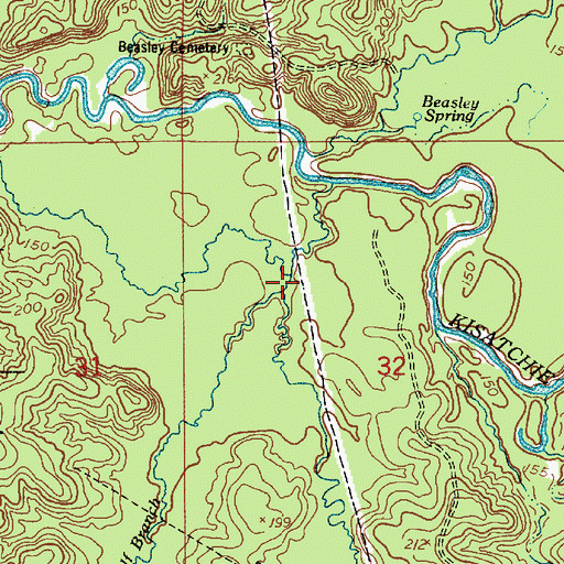 Topographic Map of Sand Branch, LA