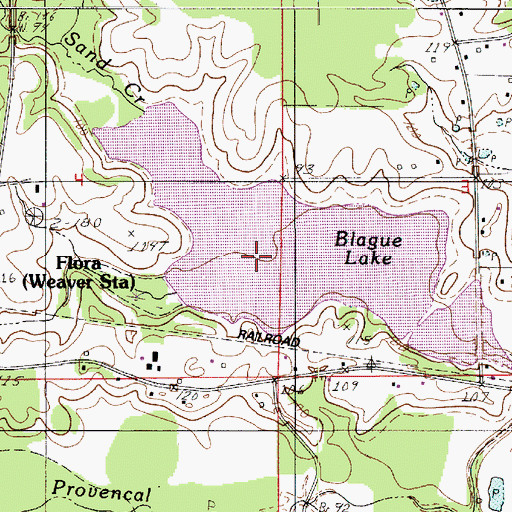 Topographic Map of Sand Creek, LA